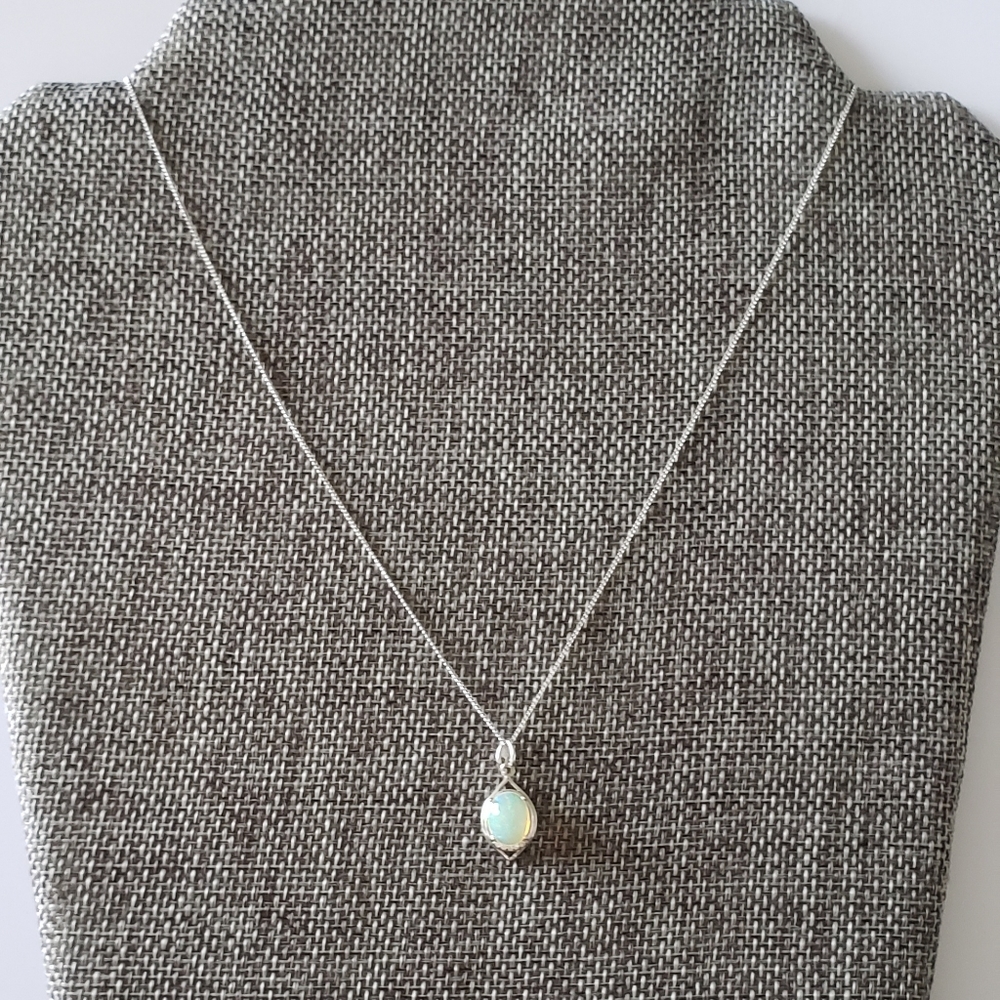 HOST PICK!Sterling Natural Australian Opal Pendant - Picture 1 of 8